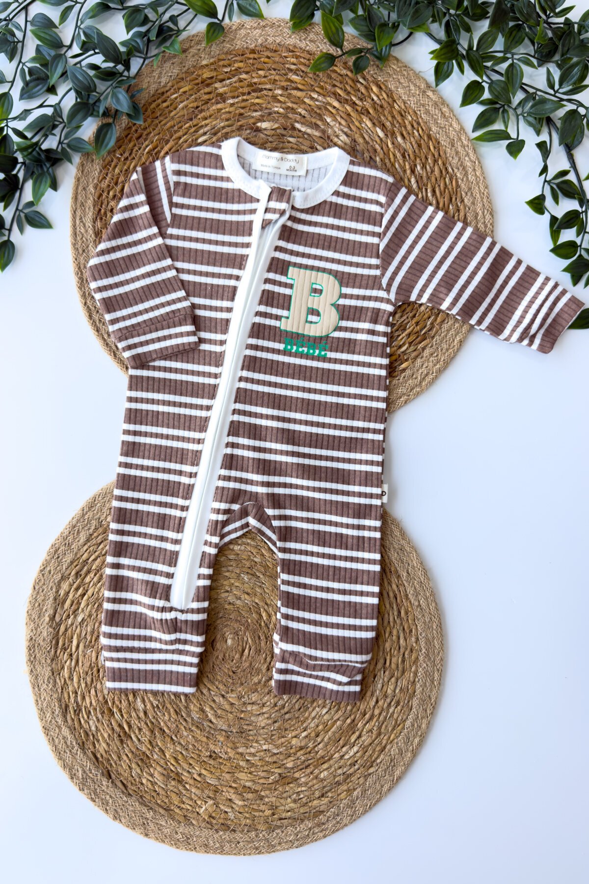 0-3 AY BEBE DESENLİ FERMUARLI MANŞETLİ TULUM