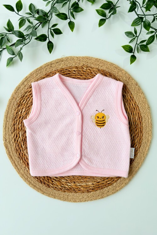 0-12 AY ARI NAKIŞLI YELEK PEMBE