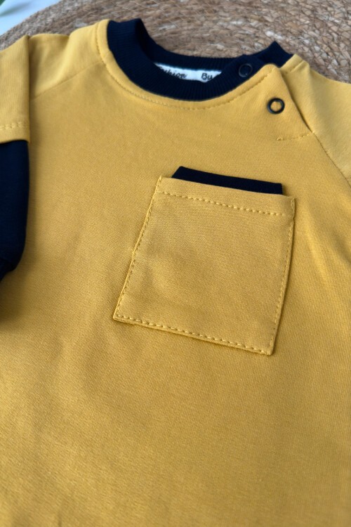 0-12 AY CEP DETAYLI MANŞETLİ TULUM SARI