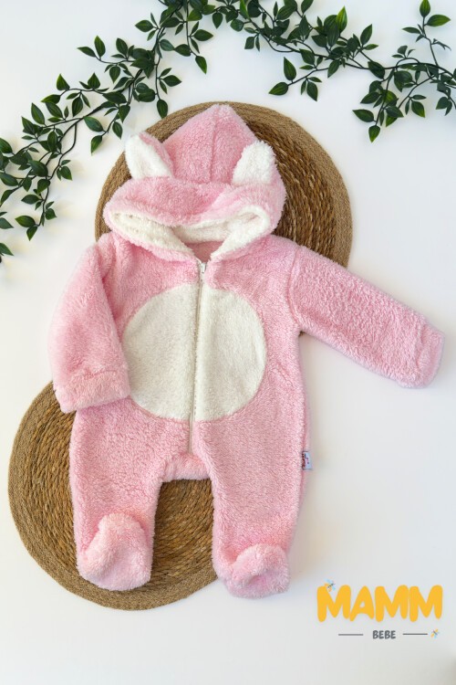 0-12 AY KAPŞONLU KULAKLI WELSOFT TULUM PEMBE