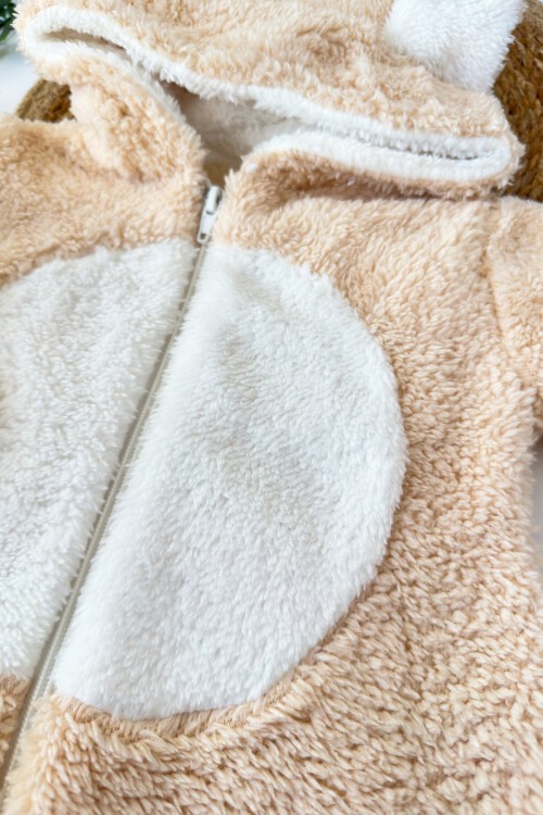 0-12 AY KAPŞONLU KULAKLI WELSOFT TULUM KAHVE