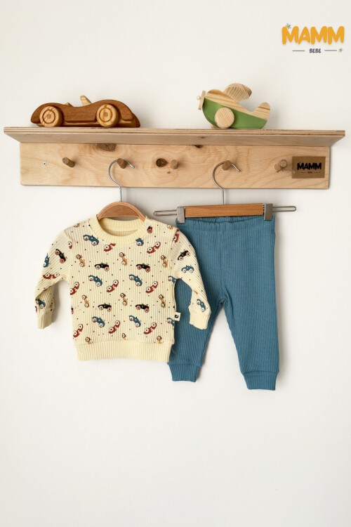 0-12 AY TAŞIT DESENLİ 2Lİ TAKIM