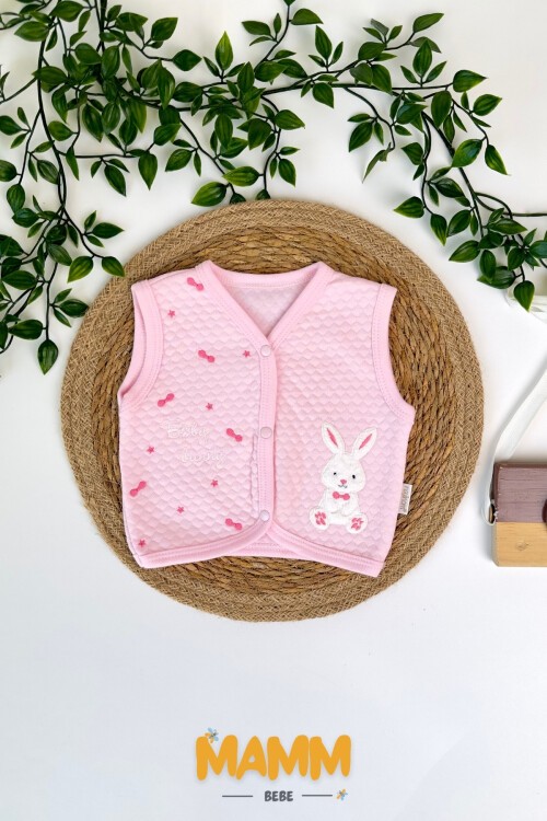 0-12 AY TAVŞANLI YELEK PEMBE
