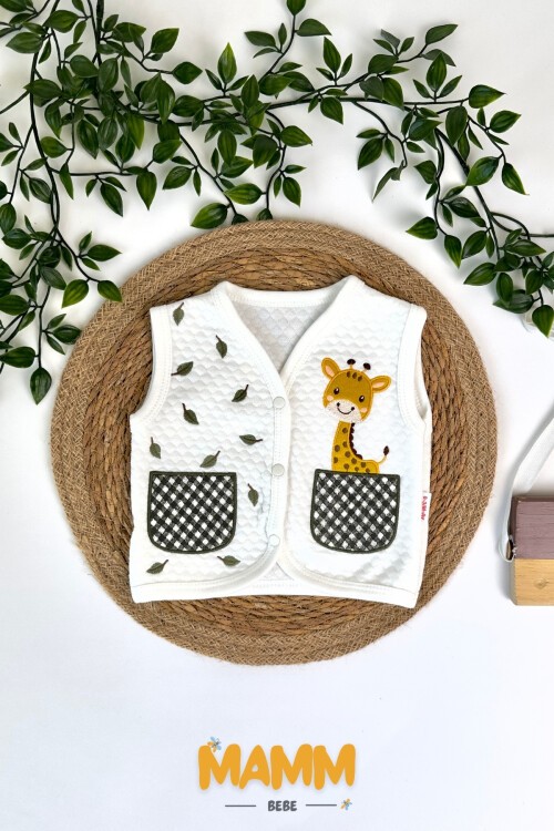 0-12 AY ZÜRAFALI YELEK BEYAZ