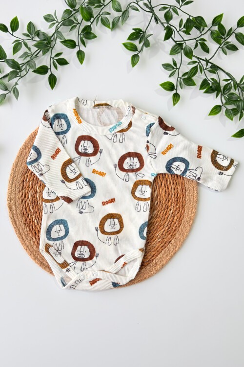 0-18 AY ASLAN BASKILI UZUN KOLLU BADİ