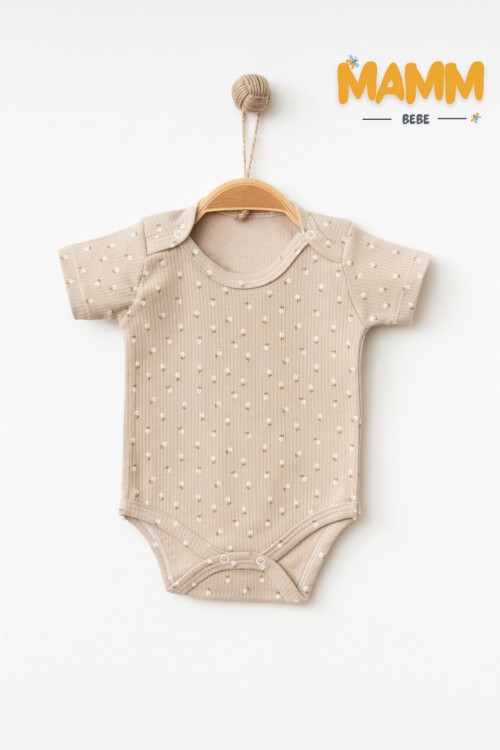 0-3-6-9 AY ÇİÇEK DESENLİ KOLLU ZIBIN BEJ