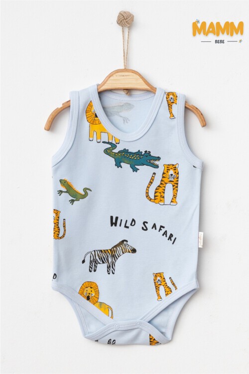 0-3-6-9 AY SAFARİ DESENLİ ZIBIN MAVİ