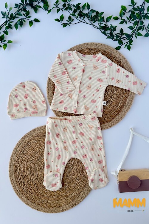 0-3 AY MEYVE DESENLİ ÜÇLÜ TAKIM