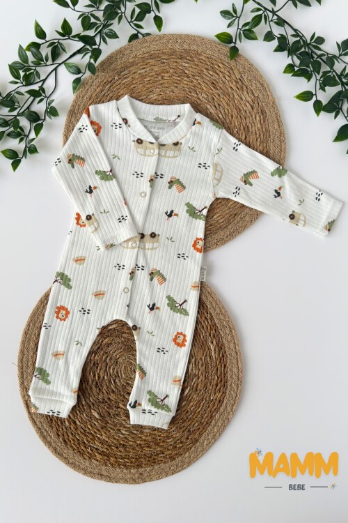 0-3 AY SAFARİ EKO DESENLİ MANŞETLİ TULUM