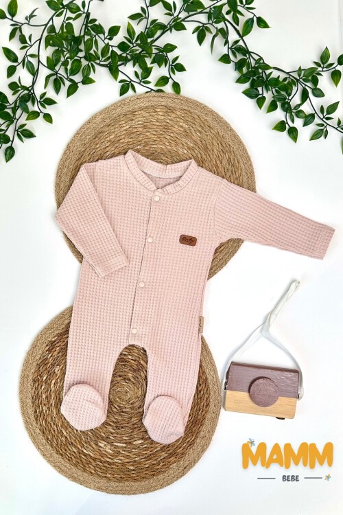 0-3 AY WAFFLE KUMAŞ PATİKLİ TULUM PEMBE