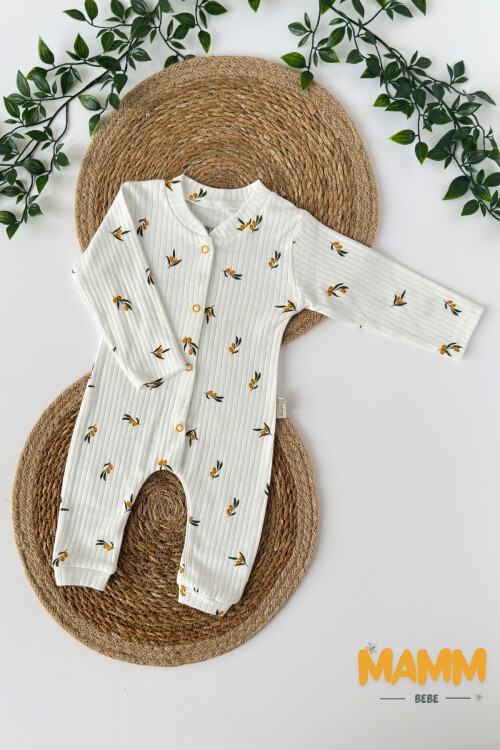 0-3 AY ZEYTİN DALI DESENLİ MANŞETLİ TULUM