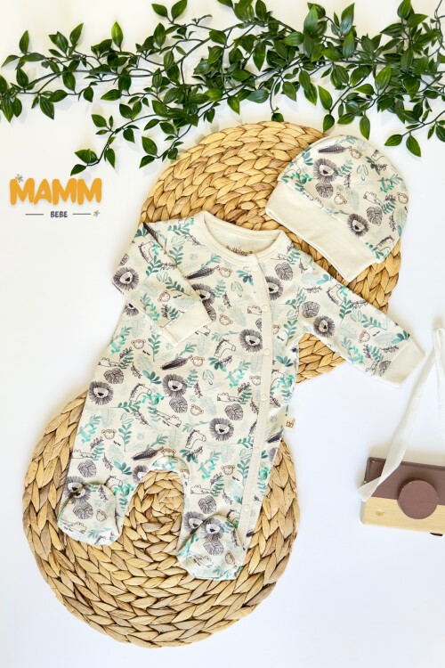 0-6 AY ASLAN BASKILI YANDAN ÇITÇITLI PATİKLİ TULUM