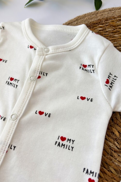 0-6 AY LOVE FAMILY BASKILI BADİLİ ŞAPKALI TULUM