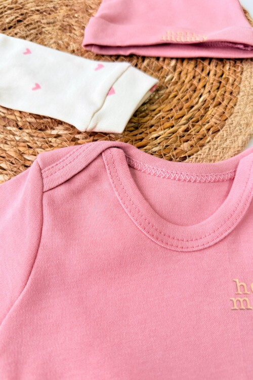 0-6 AY HELLO MAMY BASKILI BADİLİ ŞAPKALI TULUM