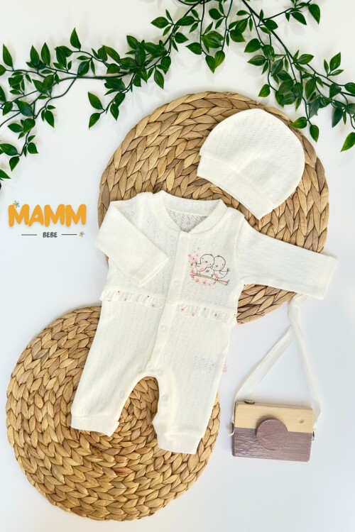 0-6 AY MİNİK KUŞLU PREMATÜRE TULUM BEYAZ