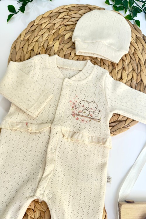 0-6 AY MİNİK KUŞLU PREMATÜRE TULUM EKRU