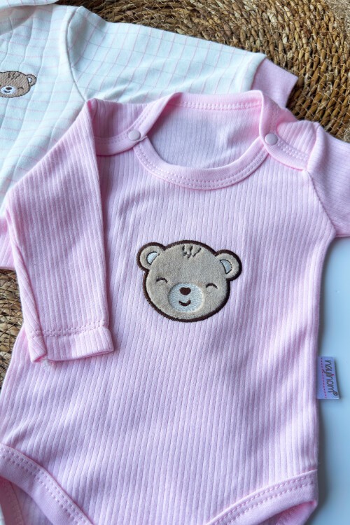 0-9 AY 3LÜ YENİ AYICIKLI TAKIM PEMBE