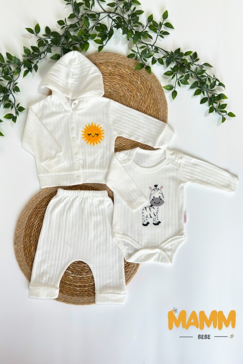 0-9 AY 3LÜ ZEBRA YAKALI TAKIM BEYAZ