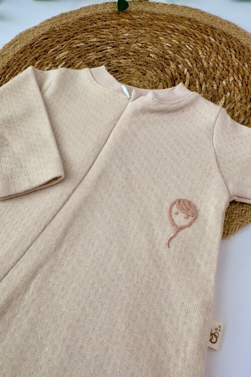 0-9 AY BALON DESENLİ FERMUARLI MANŞETLİ TULUM EKRU