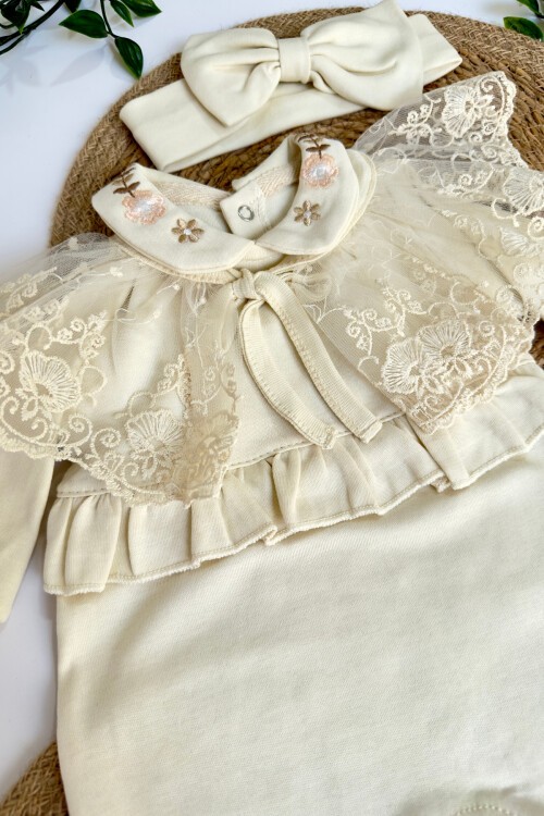 0-9 AY MOBİL DANTEL YAKALI MANŞETLİ TULUM