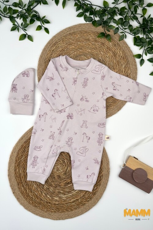 0-9 AY TOYS KIZ FERMUARLI MANŞETLİ TULUM MOR