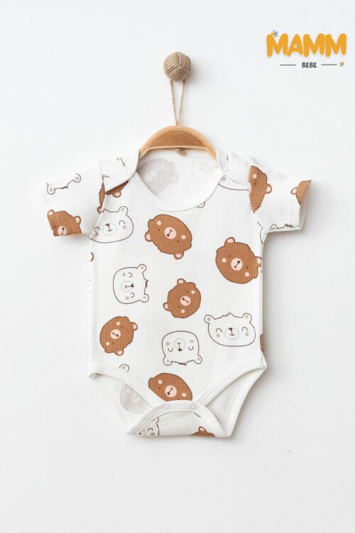 0-3-6-9 AY AYICIK KAFASI DESENLİ KOLLU ZIBIN KAHVERENGİ