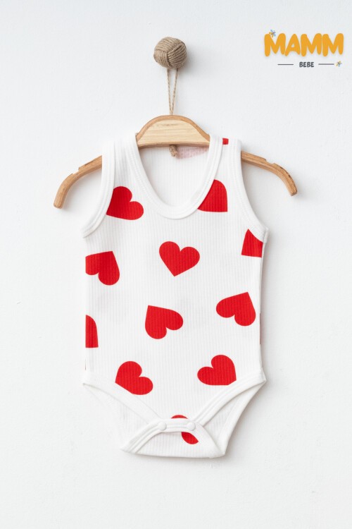 0-3-6-9 AY BÜYÜK KALP DESENLİ ZIBIN BEYAZ