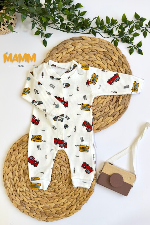 1-3-6 AY ARABA DESENLİ MANŞETLİ TULUM BEYAZ