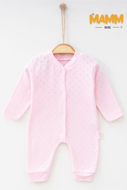 1-3-6 AY BAKLAVA DESENLİ MANŞETLİ TULUM PEMBE