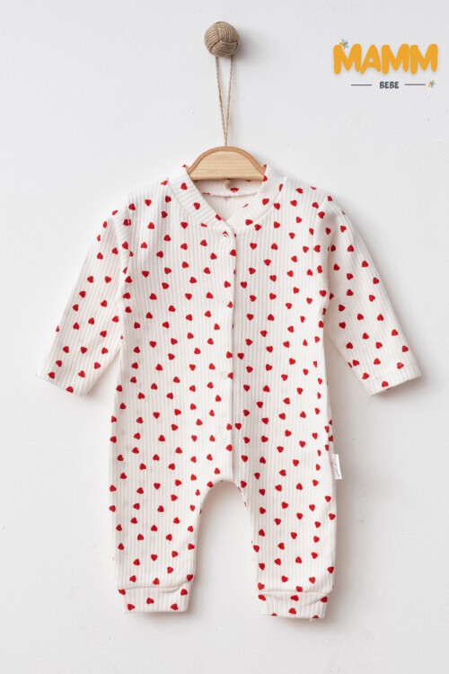 1-3-6 AY MİNİK KALPLİ MANŞETLİ TULUM BEYAZ