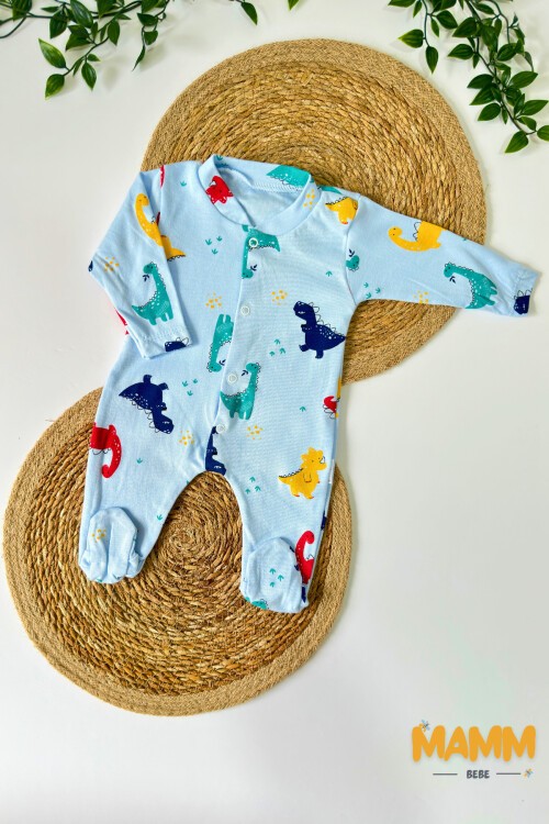 1-3-6 AY DİNO DESENLİ PATİKLİ TULUM MAVİ