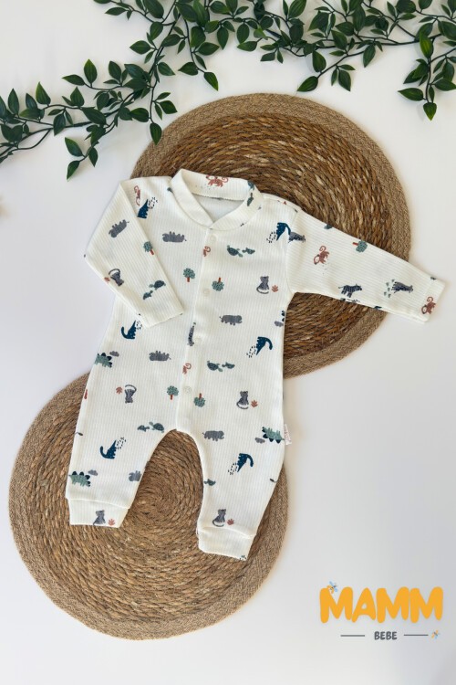 1-3-6 AY YENİ SAFARİ DESENLİ MANŞETLİ TULUM BEYAZ