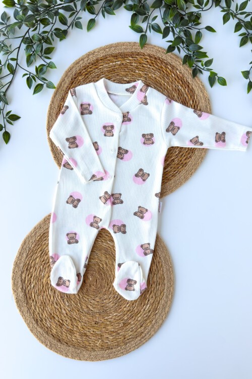 1-3-6 AY NOKTA AYICIK DESENLİ PATİKLİ TULUM PEMBE