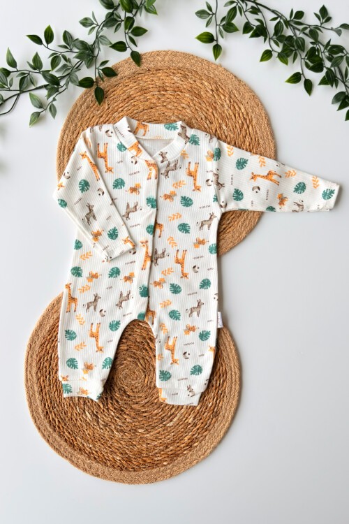 1-3-6 AY ZÜRAFALI MANŞETLİ TULUM BEYAZ