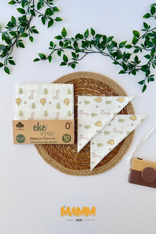 10LU AĞIZ SİLME MENDİLİ ASLANLI