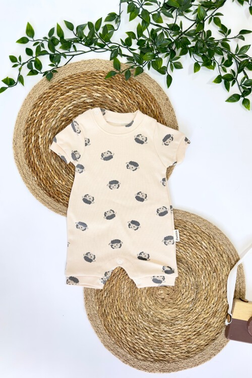 3-12 AY KUZU DESENLİ ŞORT TULUM EKRU