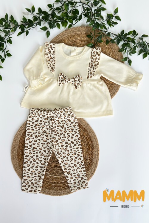 3-12 AY LEOPAR DESENLİ İKİLİ TAKIM EKRU