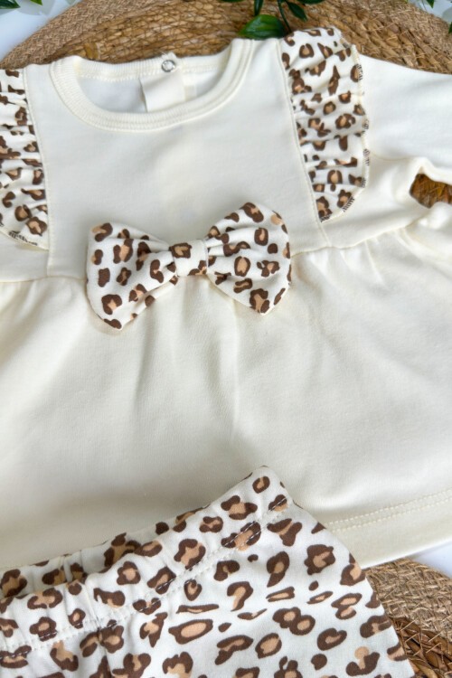 3-12 AY LEOPAR DESENLİ İKİLİ TAKIM EKRU