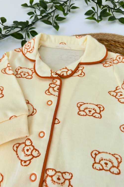 3-12 AY MUTLU AYICIK PİJAMA TAKIMI TURUNCU