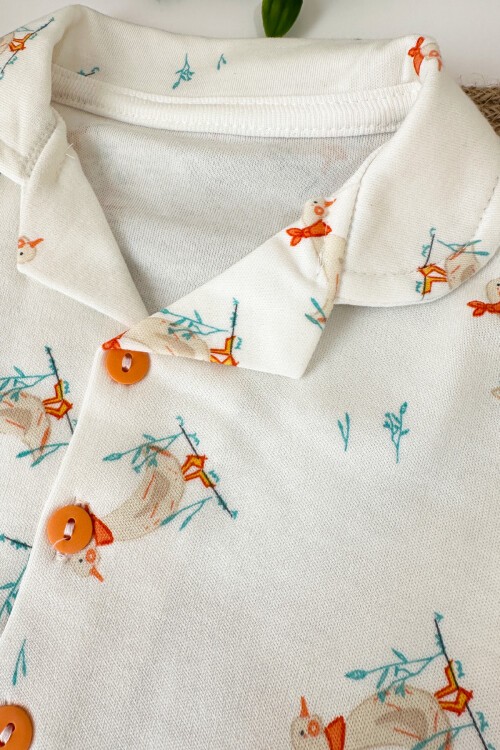 3-12 AY ÖRDEK DESENLİ PİJAMA TAKIMI