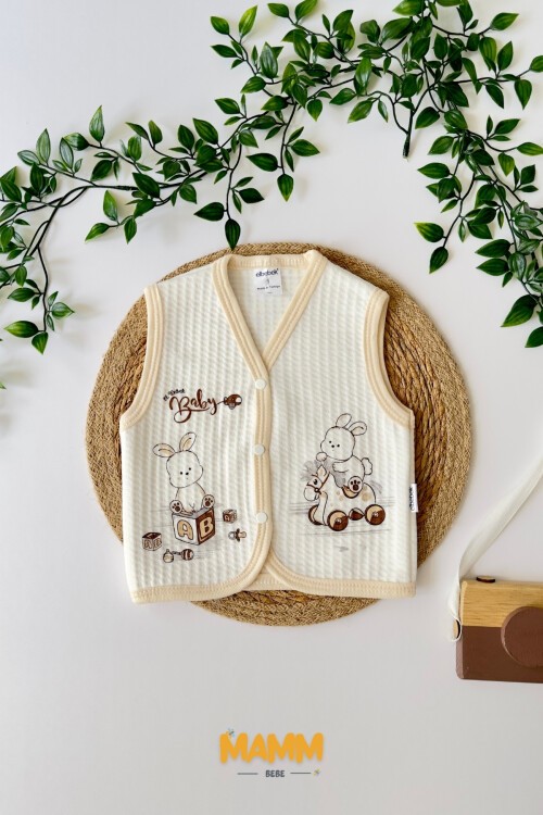 6-18 AY OYUNCAK DESENLİ YELEK EKRU YAKA