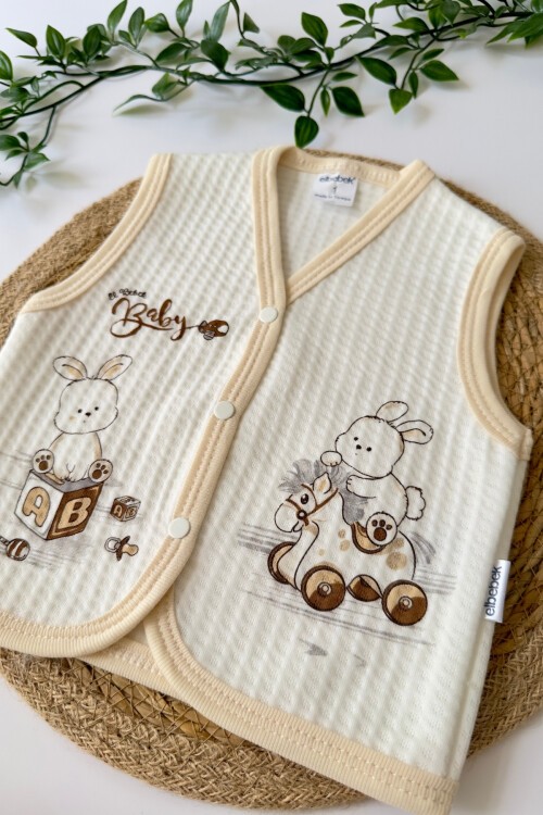 6-18 AY OYUNCAK DESENLİ YELEK EKRU YAKA