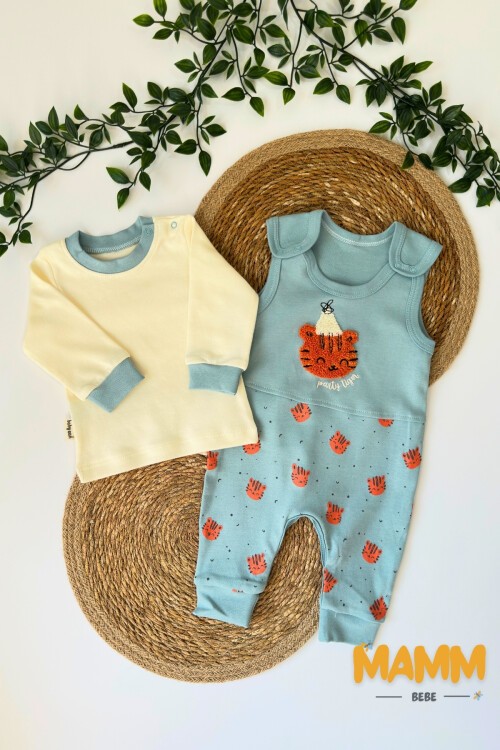 3-12 AY SÜZİNE ASLAN SALOPET TAKIM MAVİ