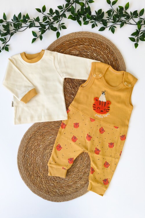 3-12 AY SÜZİNE ASLAN SALOPET TAKIM HARDAL