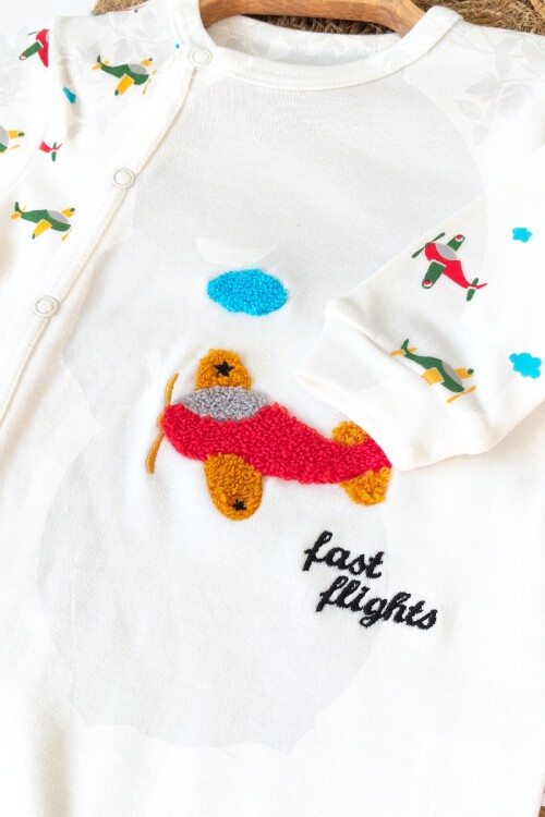 3-12 AY UÇAK SÜZİNELİ MANŞETLİ TULUM