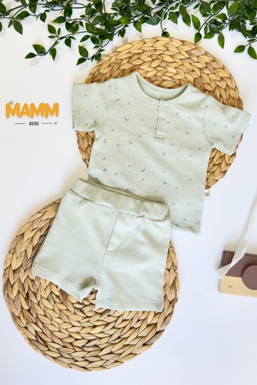 3-18 AY AY YILDIZ  ŞORTLU 2Lİ TAKIM YEŞİL