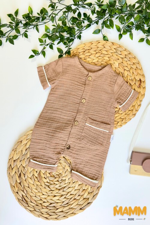 3-18 AY ÇİZGİLİ MÜSLİN TULUM KAHVE