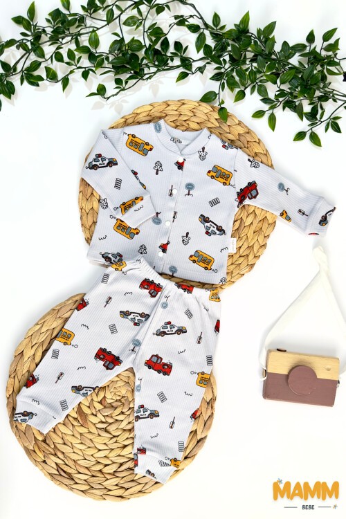 3-6-9 AY ARABALI PİJAMA TAKIMI GRİ