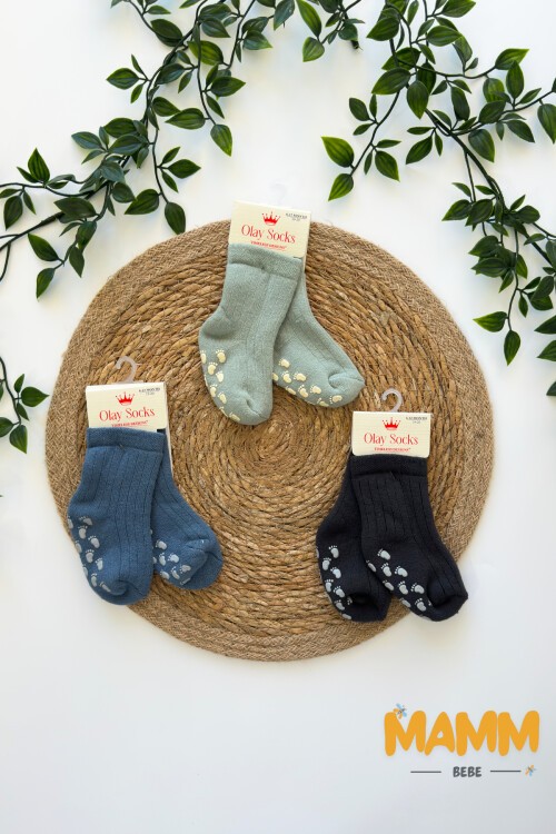 6-12 AY SOKET HAVLU KAYDIRMAZ ÇORAP ÜÇLÜ 1007