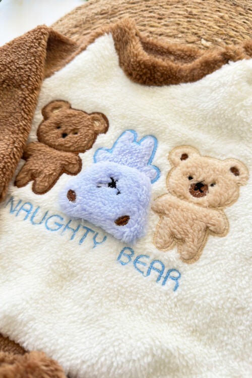 6-18 AY ÜÇ AYI NAKIŞLI PELUŞ İKİLİ TAKIM